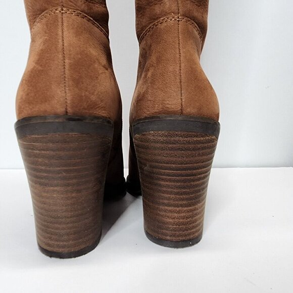 NWOB Lucky Brand Pembe Brown Leather OTK Over the Knee Riding Boots Women's 7 - Picture 10 of 15